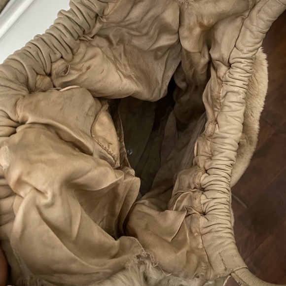 Chinchilla purse bag Paola by PDL brown fur beautiful leather handles furry - Picture 4 of 4